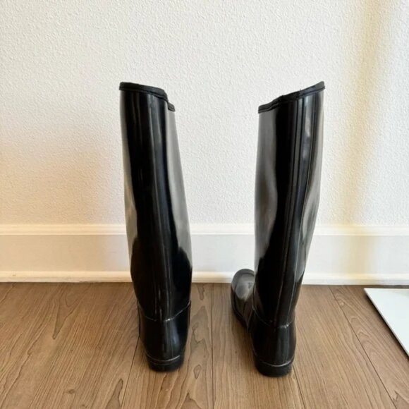 Black Hunter Black Equestrian Style Riding Boot Wellies - Size 7 - Picture 4 of 6